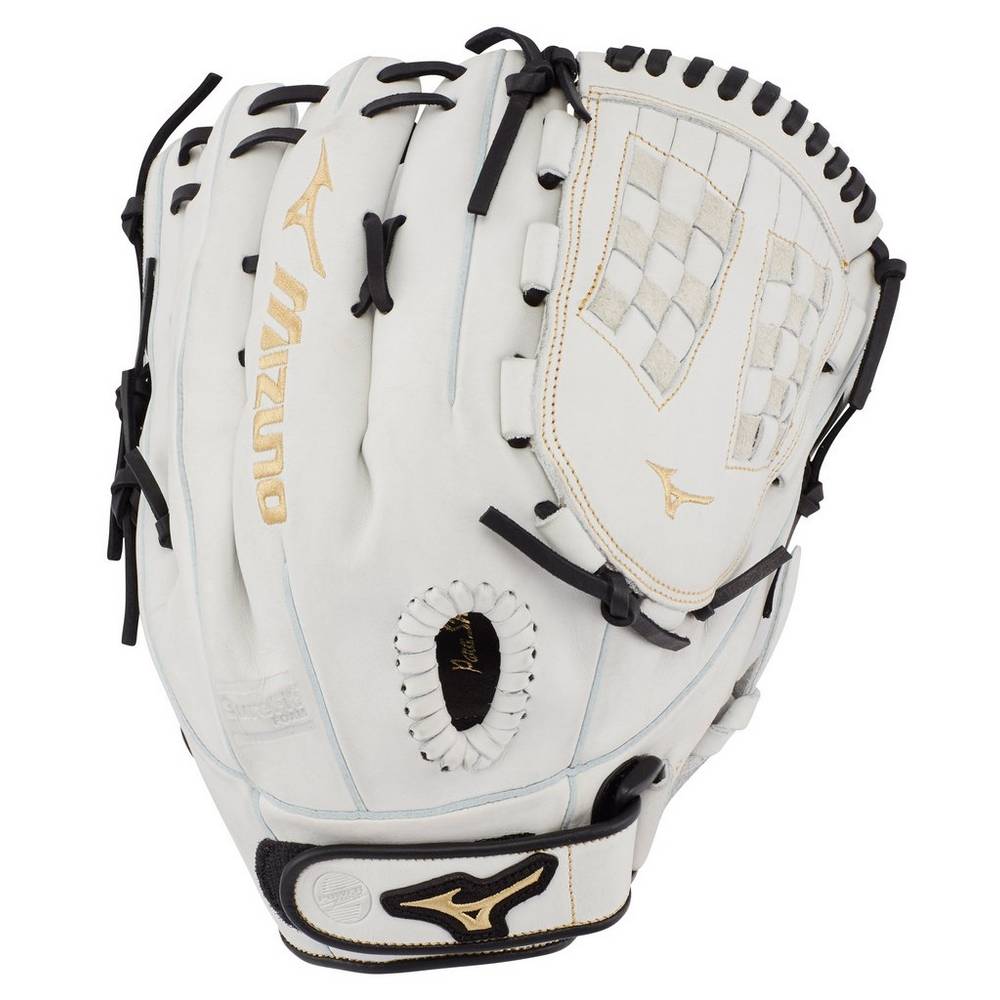 Womens Mizuno MVP Prime Fastpitch 12.5" Softball Gloves White/Black Philippines (ADJQHL789)